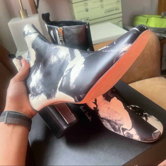 NWB Paul Smith Moss Black Rose print floral ankle boots brand new spring summer - Picture 9 of 14